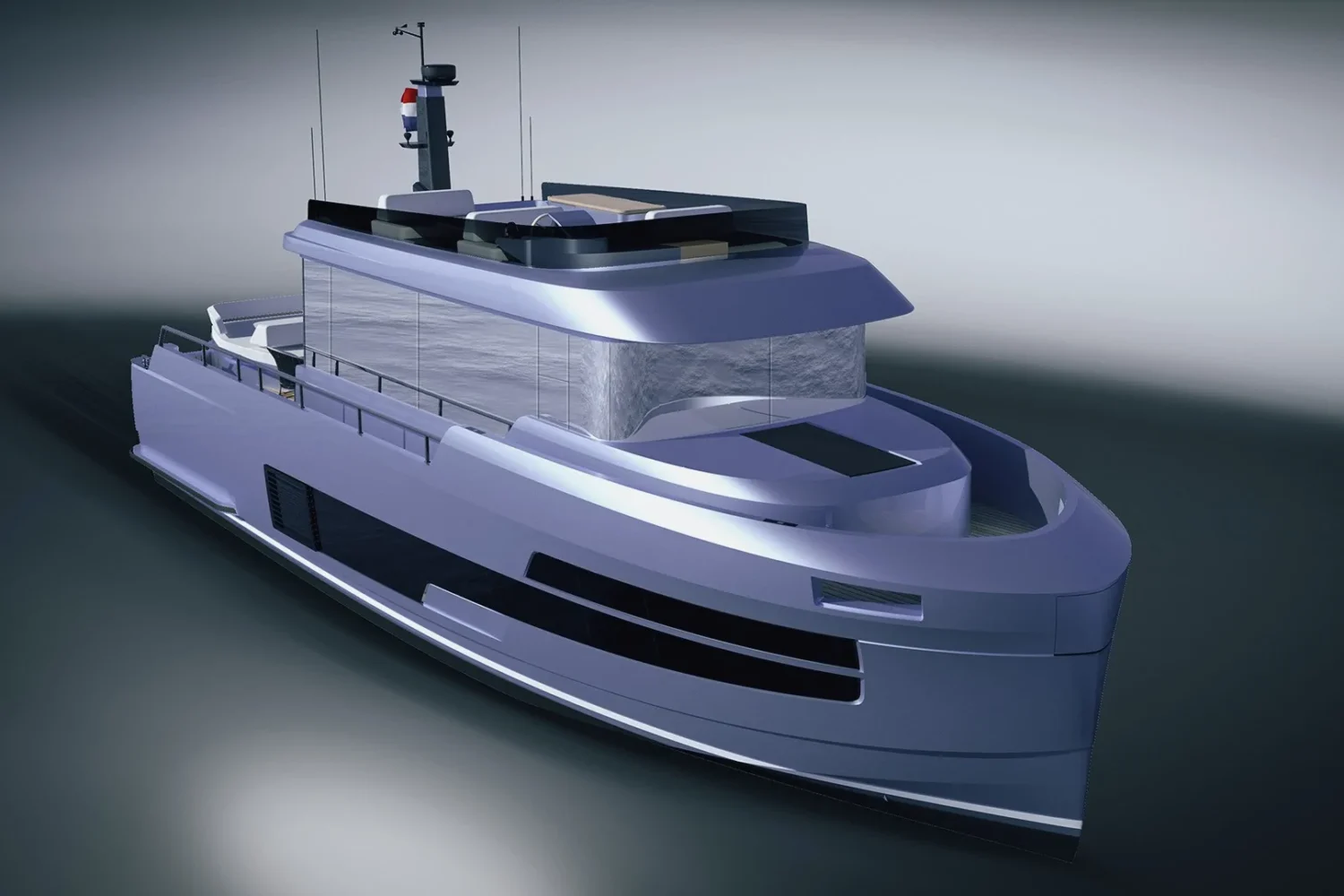Design rendering of a motor yacht
