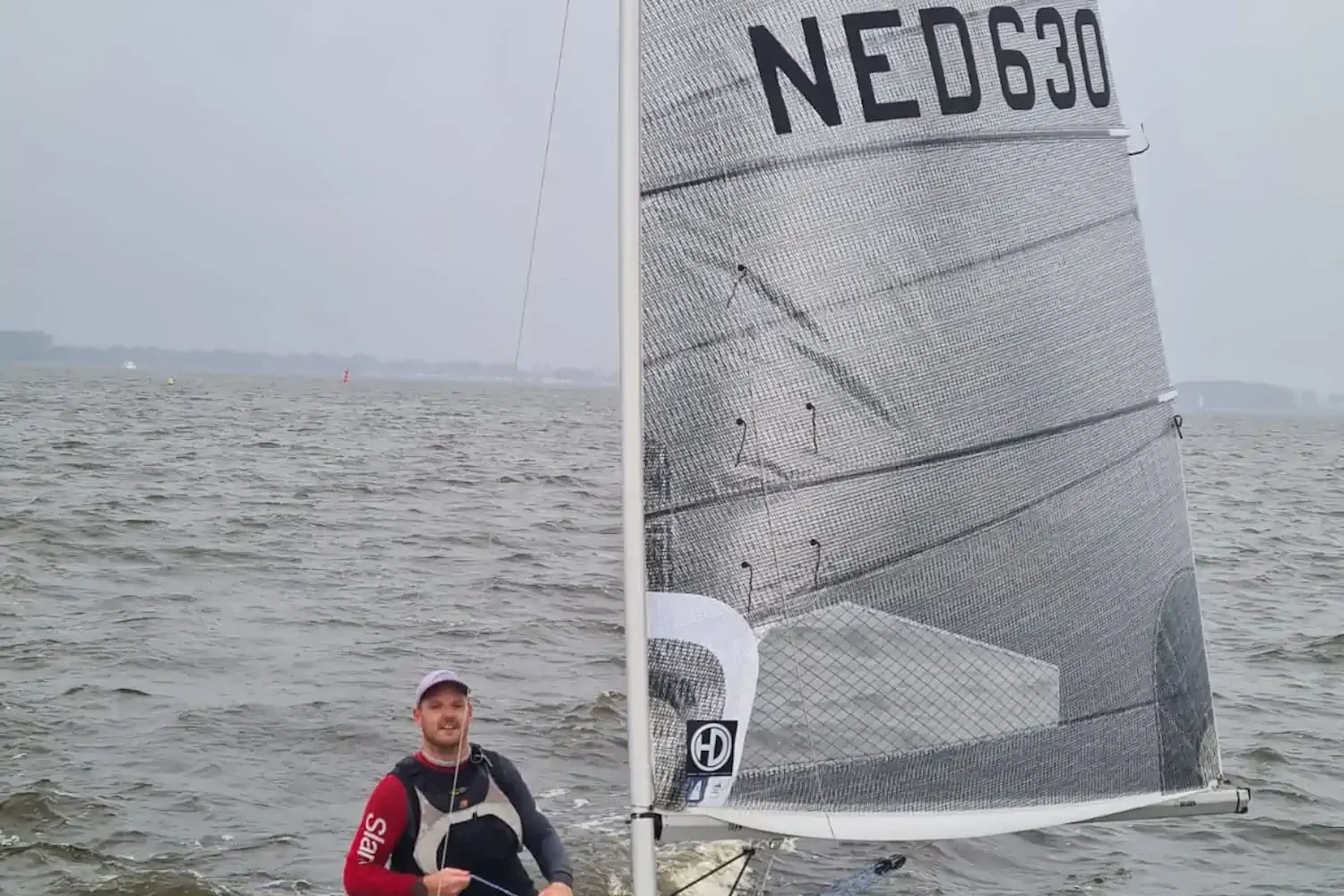 Solo sailor on the water