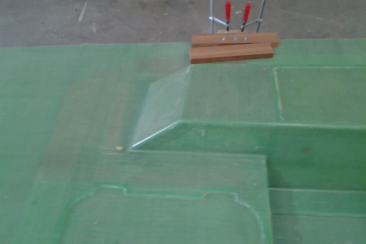 Detail of a green composite panel with reinforcement