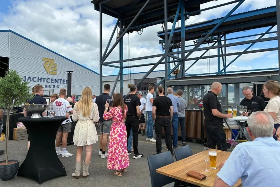 Guests at the launch of the Blue Zone Jager 40 in Elburg