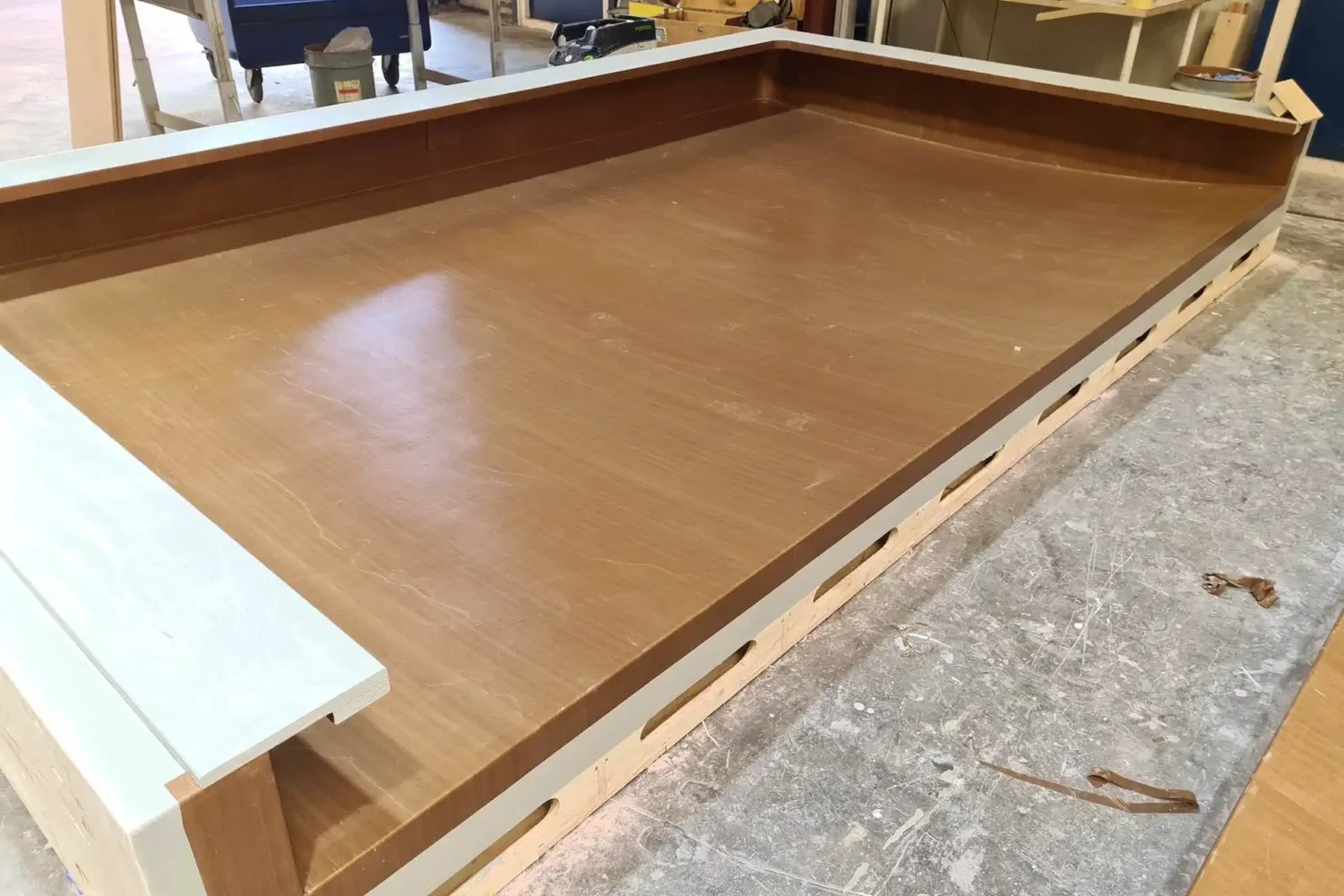 Rectangular brown mold in the workshop