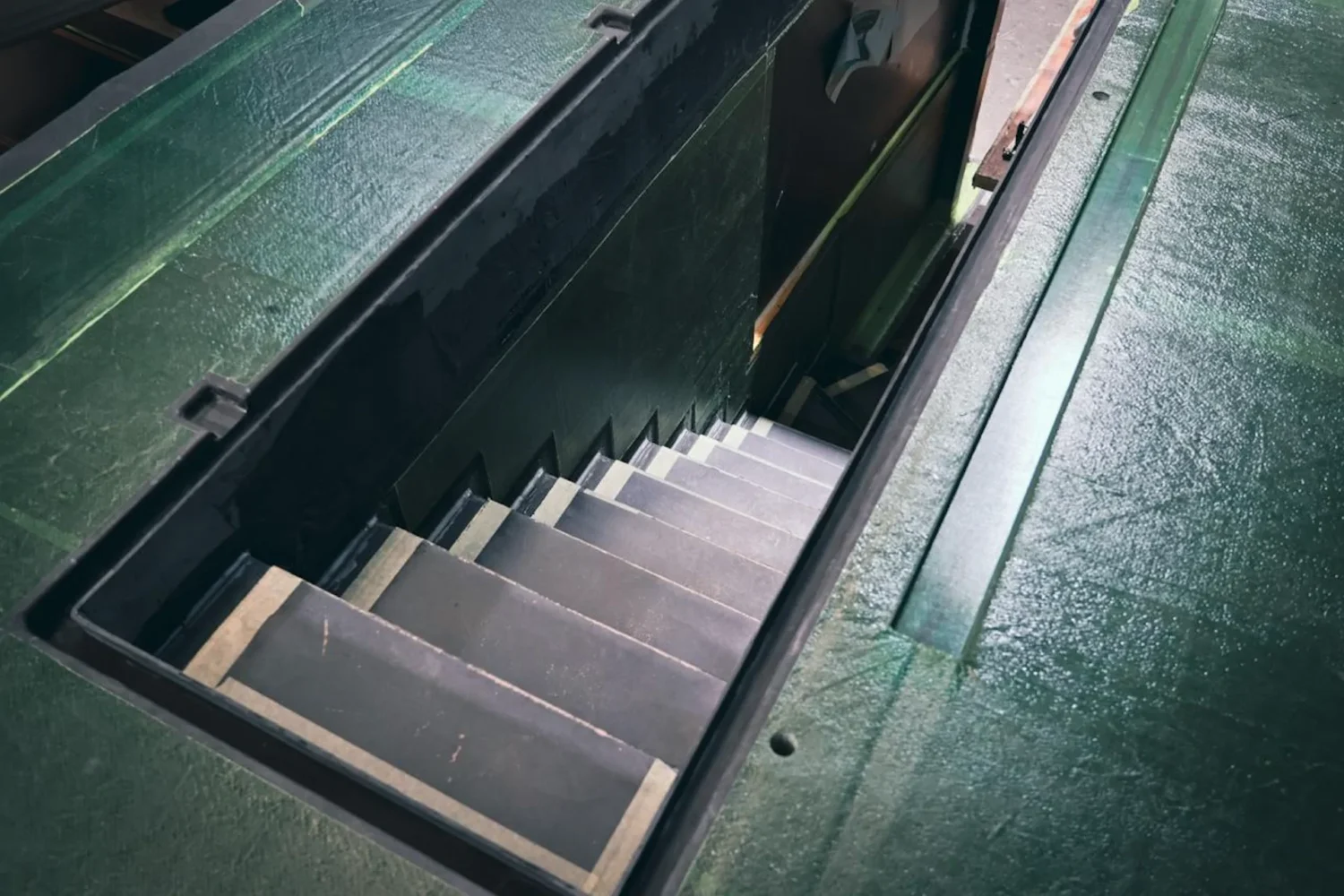 Staircase in a dark composite structure